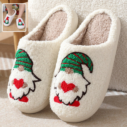 Cute Santa Claus Home Slippers Warm Indoor Christmas Shoes