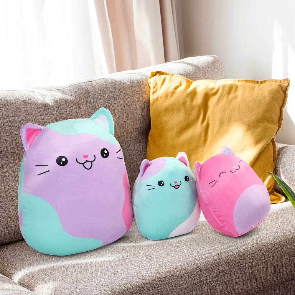 3PCS New Cat Pillow Cartoon Cute Plush Doll Stuffed Animal Children'S Christmas Birthday Gift Home Stuffed Animal Plushies Toy
