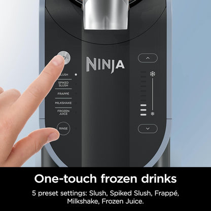 Slushi with Rapidchill Technology, 88 Oz. Frozen Drink & Slushie Machine, 5 Preset Programs, Margaritas, Frappés, and More, Premium Accents, Black, FS301