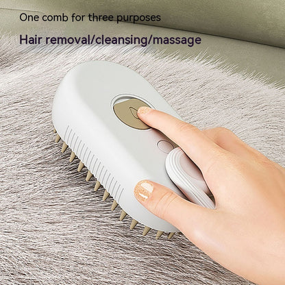 3-in-1 Electric Steam Pet Brush for Cats & Dogs Grooming Comb