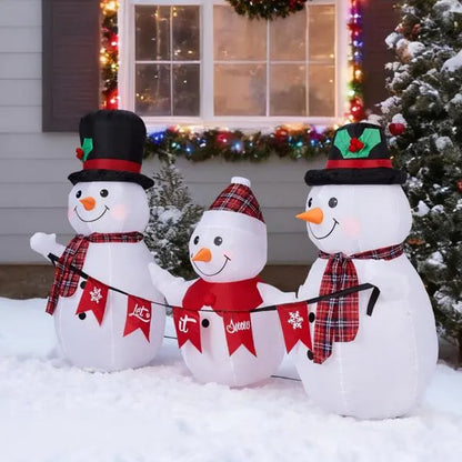 6.2FT Lighted Christmas Inflatable Snowman Family