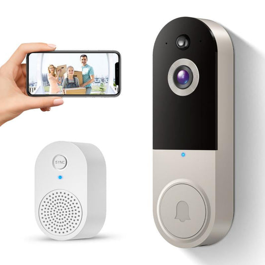 1080P Video Doorbell Camera Wireless with Chime, Smart AI Human Detection, 2-Way Audio, FHD Live View, 2.4G Wifi Only, Night Vision, Cloud Storage, Battery Powered, Wire-Free, Indoor Outdoor Surveillance Cam for Home Security System