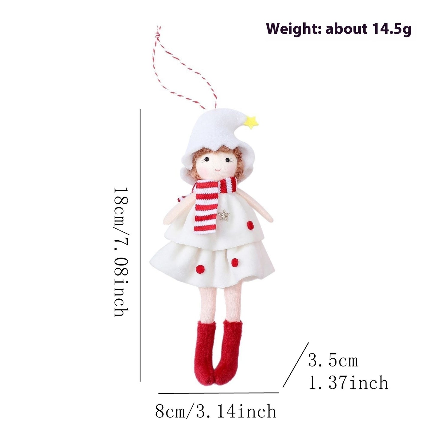 Christmas Cake Dress Girl Doll Angel Pendant