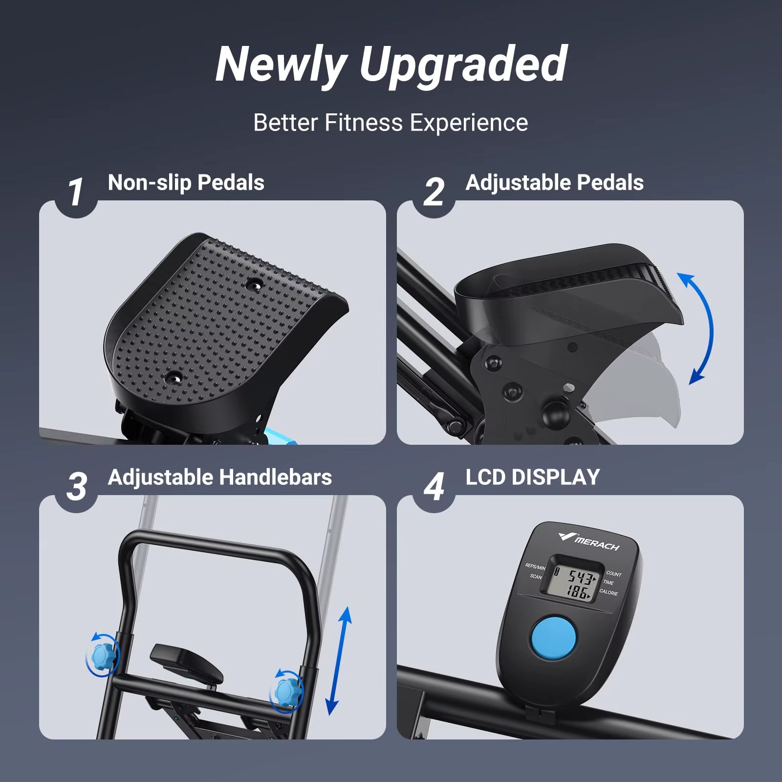 Stair Stepper for Home Gym Exercise New Version Vertical Climber Machine Full-Body Workout Compact Folding Cardio Stepper