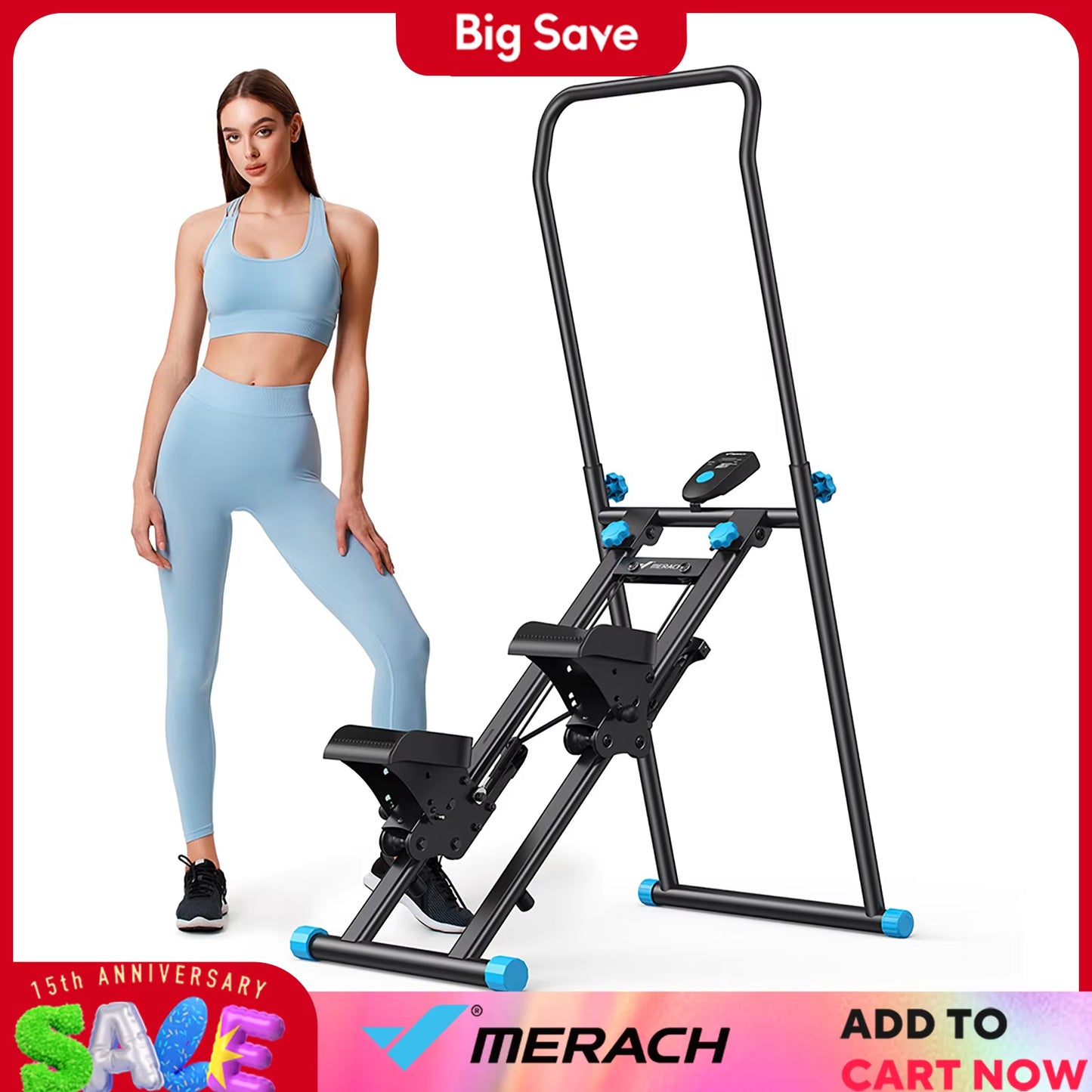 Stair Stepper for Home Gym Exercise New Version Vertical Climber Machine Full-Body Workout Compact Folding Cardio Stepper
