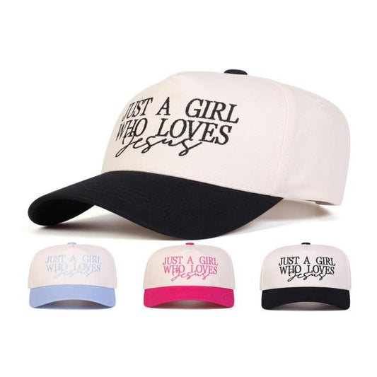 Just a Girl Who Loves Jesus Letter Embroidered Trucker Cap, Casual Outdoor Sports Hat for Women & Men, Perfect Gift for Faithful Friends & Family