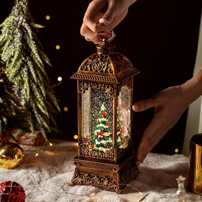 Rotating Christmas Tree Christmas Snow Globes Cardinal Music Water Glitter Lantern Holiday Decorations Gifts for Family Children or Friends Battery Operated or USB Powered Party Supplies Christmas Decorations 2025 Decorations Supplies
