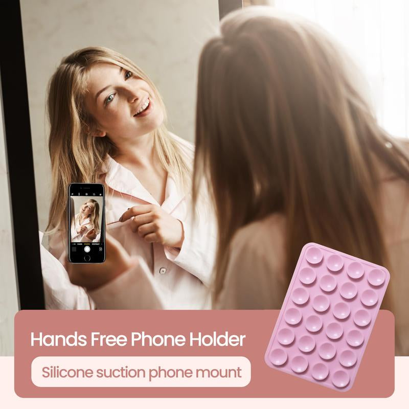 2PCS Silicone Suction Phone Case Mount,Non Slip Suction Cup Phone Mount,Hands-Free Phone Accessories Holder for Selfies and Videos
