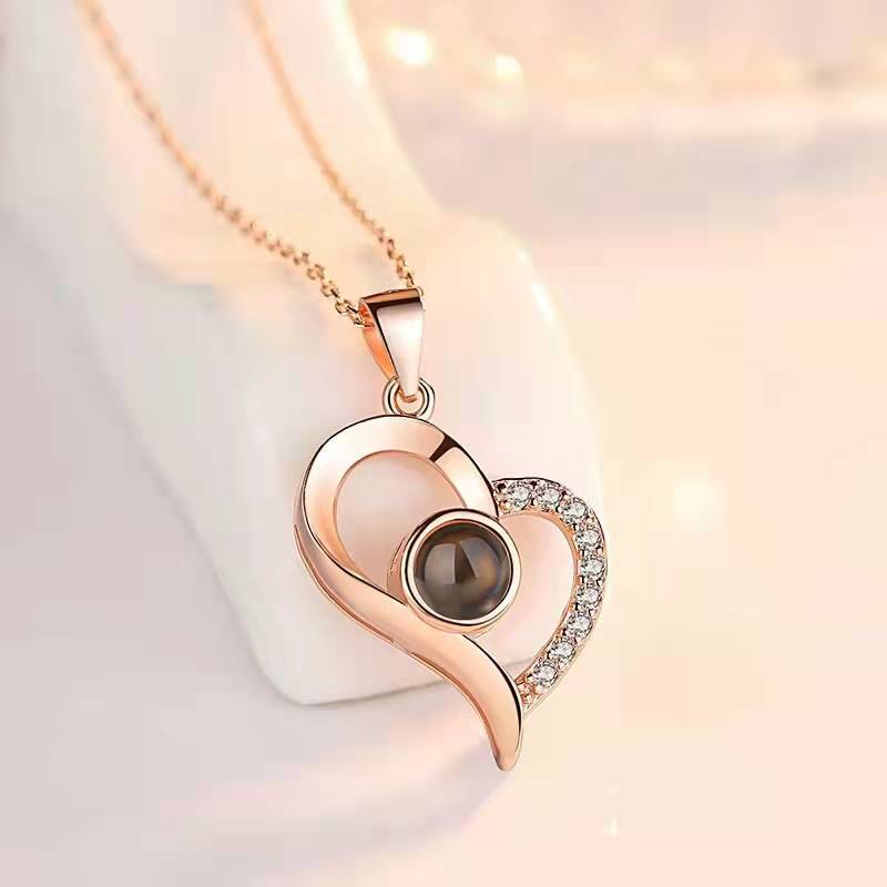 Valentine’s Day Metal Rose Gift Box Necklace for Girlfriend
