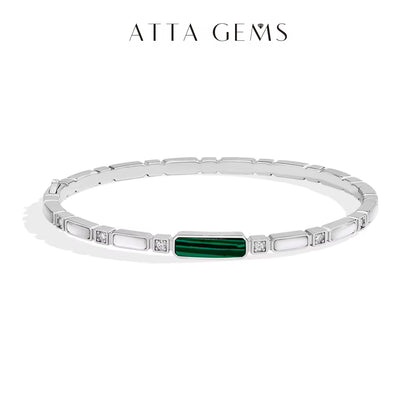 Luxury Synthetic Malachite Moissanite Bracelet 2025New Bangle for Women Men 925 Sterling Silver Engagement Jewelry Gift