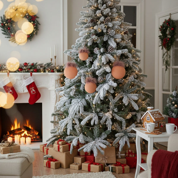 4PCS Glass Christmas Ball Ornaments – Shiny Holiday Hanging Decorations for Xmas Tree