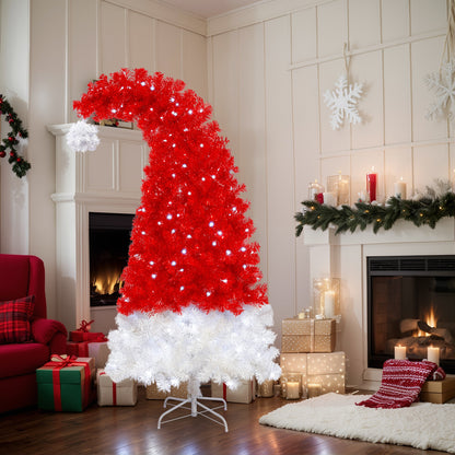 6FT Santa Hat  Christmas Tree With LED Lights | Curved Xmas Tree