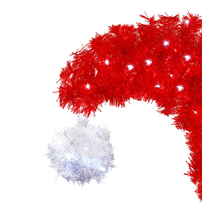 6FT Santa Hat  Christmas Tree With LED Lights | Curved Xmas Tree
