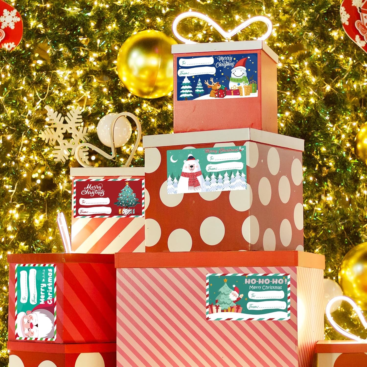 500 PCS Christmas Gift Tags - Gift Tags for Christmas Presents | Christmas Gifts for Women Men Mom - Christmas Wrapping Paper - Christmas Decorations,2.95 X 1.6 Inch