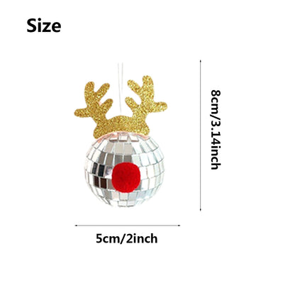 Christmas Silver Disco Mirror Balls | 5 Pcs Reflective Hanging Ornaments