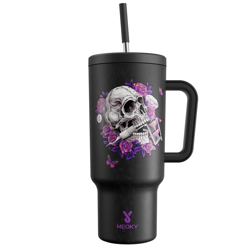 【Halloween Carnival】Meoky 40Oz Reusable Stainless Steel Car Cup,Portable Leak-Proof Water Cup, Keeps Cold for 24 Hours,Suitable for Outdoor Travel,Holiday Gift