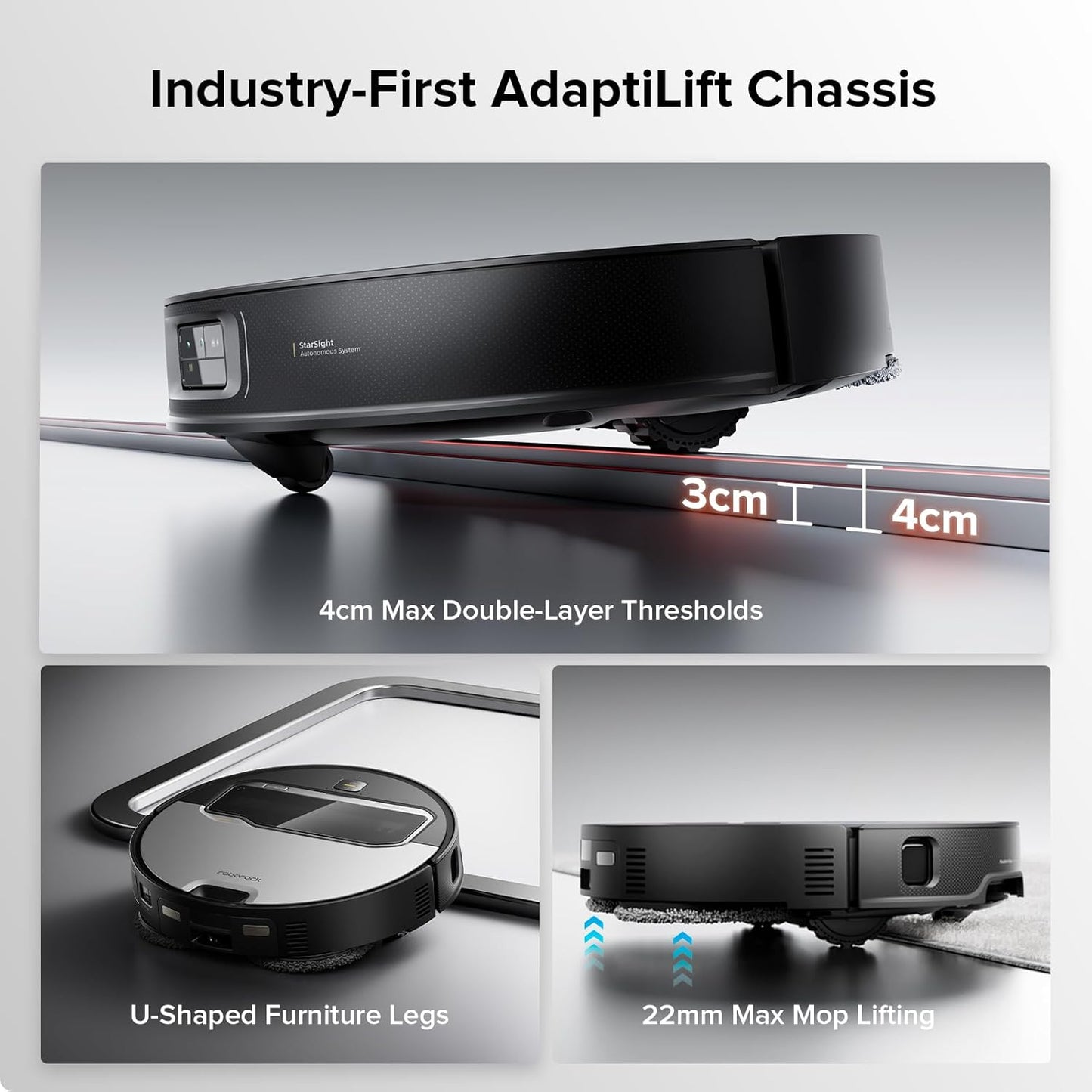Saros Z70 Robot Vacuum and Mop, Omnigrip Arm, Ai-Powered, 22,000Pa Suction, 3.14’’ Ultra Slim, Flexiarm Riser Technology, Adaptilift Chassis, Obstacle Avoidance, Auto Mop Washing & Drying