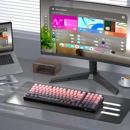 Magegee Light100 Wireless Creamy Keyboard, 96% Gasket, Hot Swappable, 3 Connection Methods, RGB Backlit, 8000Mah Battery, PBT Keycaps Gaming Room Supplies