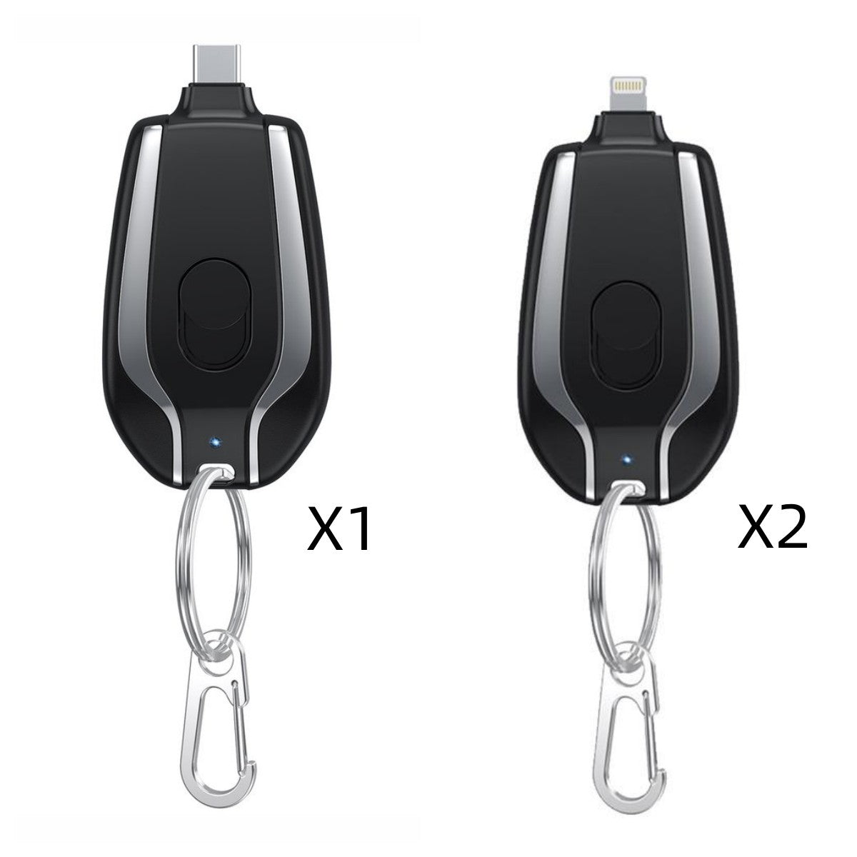 1500mAh Mini Keychain Power Bank Type-C Emergency Charger