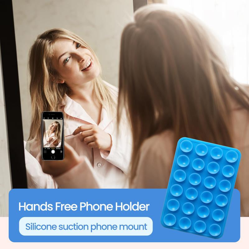 2PCS Silicone Suction Phone Case Mount,Non Slip Suction Cup Phone Mount,Hands-Free Phone Accessories Holder for Selfies and Videos