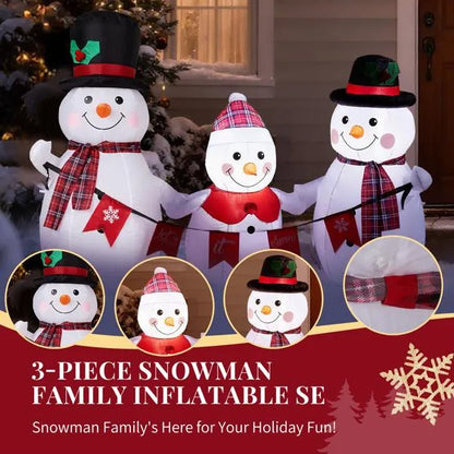 6.2FT Lighted Christmas Inflatable Snowman Family