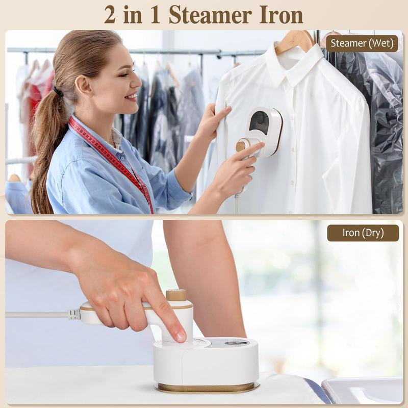 Mini Travel Iron for Clothes, Portable Handheld Iron Steam with Dry and Wet Ironing for Home Business Clothing(50Ml Water,40W)
