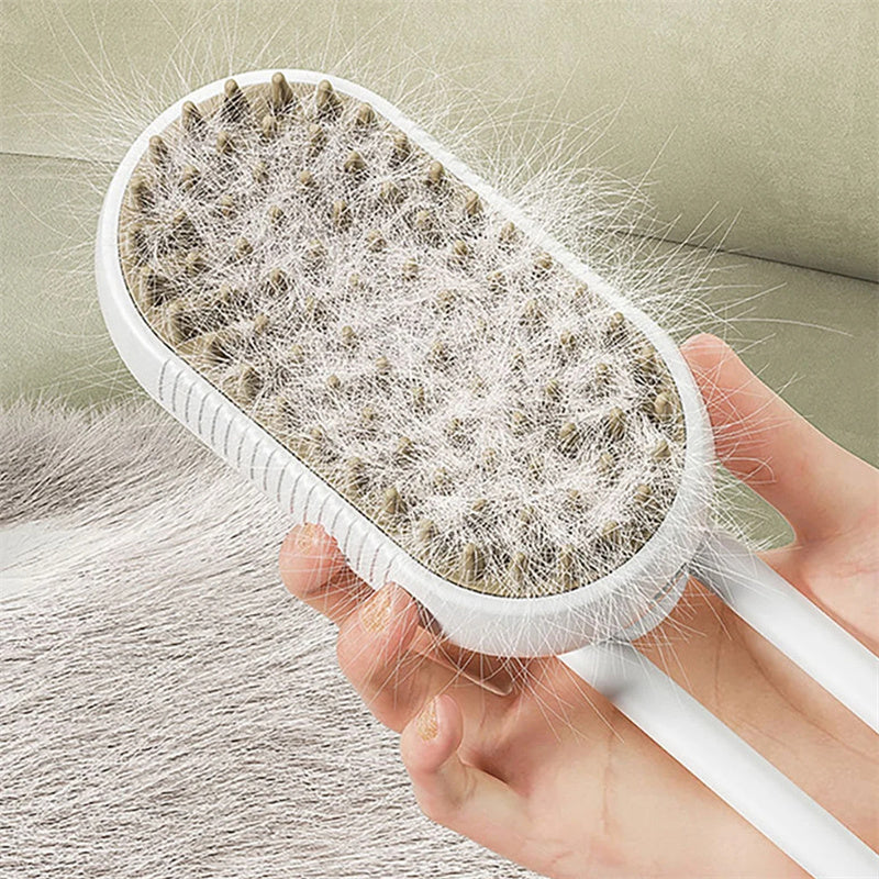 3-in-1 Electric Steam Pet Brush for Cats & Dogs Grooming Comb