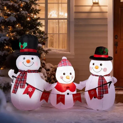 6.2FT Lighted Christmas Inflatable Snowman Family
