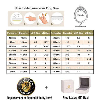 3Pcs Wedding Engagement Ring Set for Women Simulated Diamond round Pear Cut AAAAA CZ 925 Sterling Silver Fine Jewelry