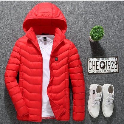 Winter Heated USB Jacket – Electric Cotton Thermal Coat for Men