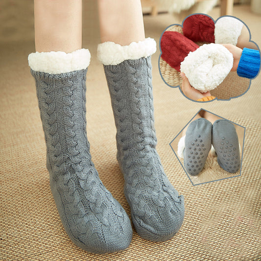 Winter Warm Knitted Plush Non-slip Floor Socks for Men & Women