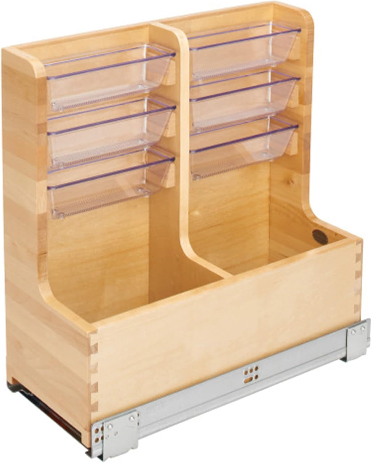 24" Wood Vanity Sink Pull Out Organizer Cabinet Storage W/Soft-Close for Kitchen or Bathroom, Maple Wood, 441-12VSBSC-1