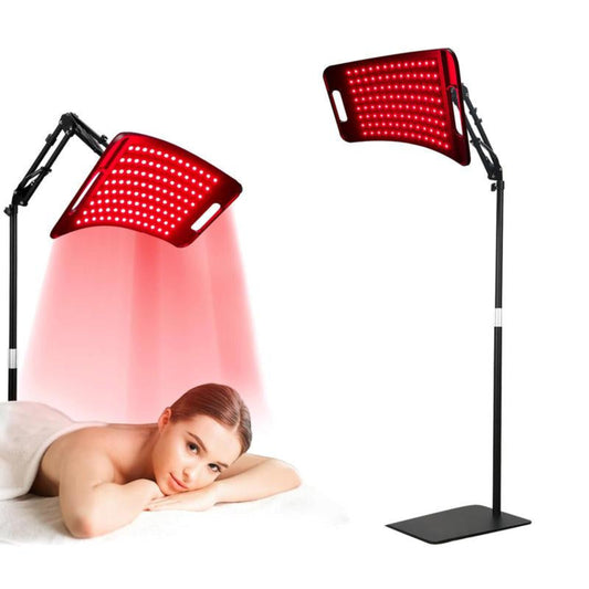 Infrared and red light therapy floor lamp with adjustable stand for home use