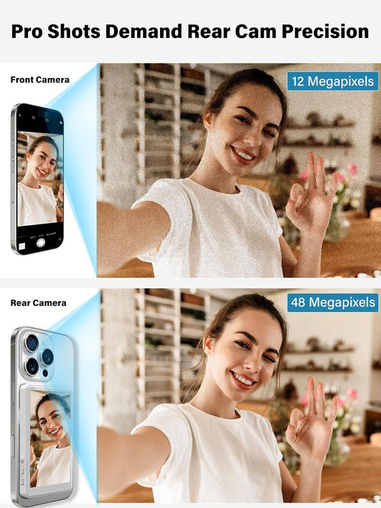 Using magnetic selfie monitor outdoors with iPhone for selfies and vlogs
