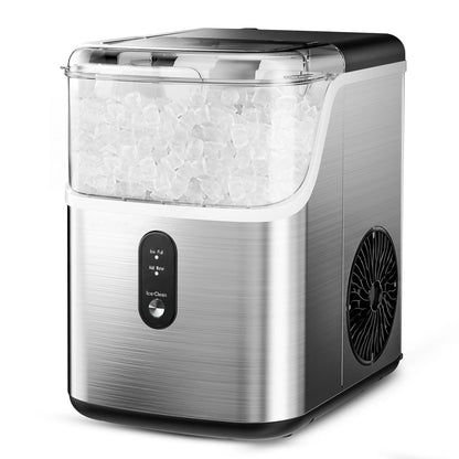 Compact nugget ice maker with modern countertop design