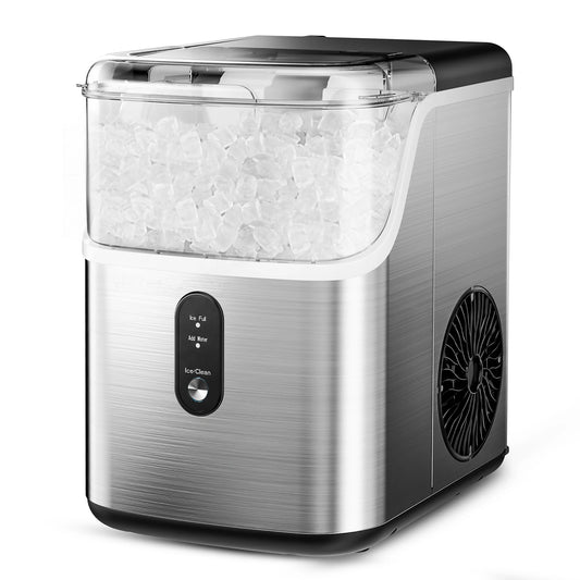Compact nugget ice maker with modern countertop design