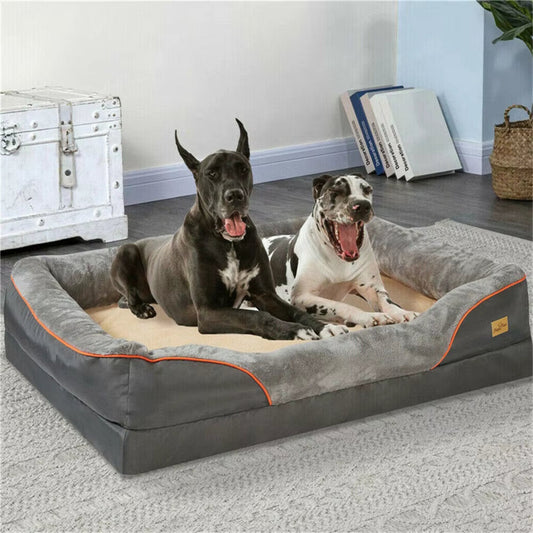 Orthopedic Waterproof Dog Bed with memory foam and washable cover for large dogs