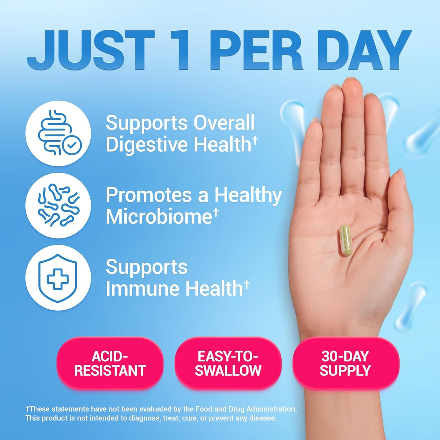 Infographic on how specific probiotic strains can provide relief from bloating and discomfort.