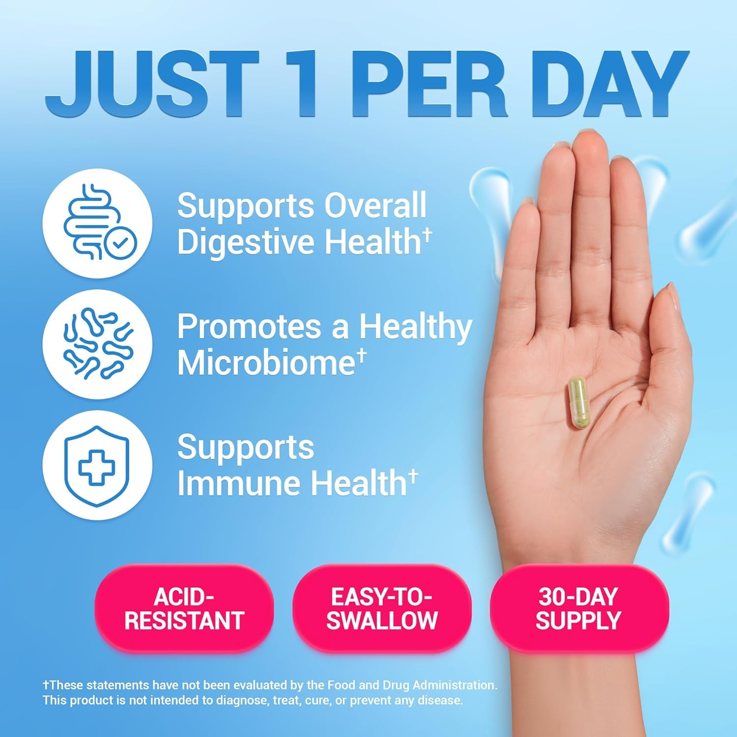 Infographic on how specific probiotic strains can provide relief from bloating and discomfort.
