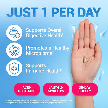 Infographic on how specific probiotic strains can provide relief from bloating and discomfort.