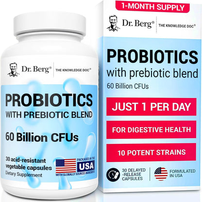 Illustration showing the benefits of probiotics for a healthy gut microbiome