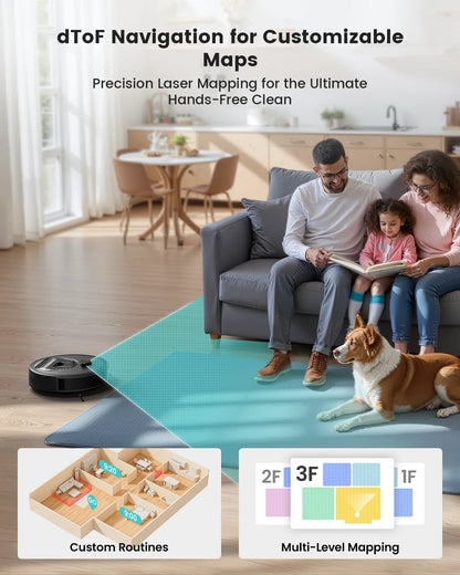 Robot Vacuum and Mop Combo avoiding obstacles with PSD technology