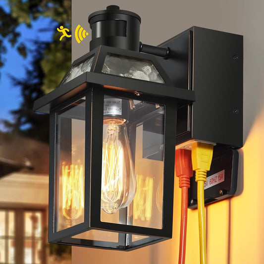 Waterproof outdoor lights with built-in GFCI outlets for safe outdoor power