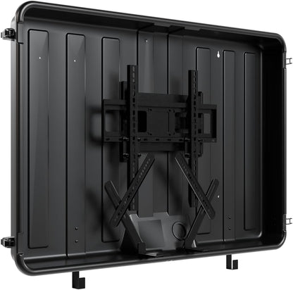 Waterproof TV cover with included articulating sound bar mount