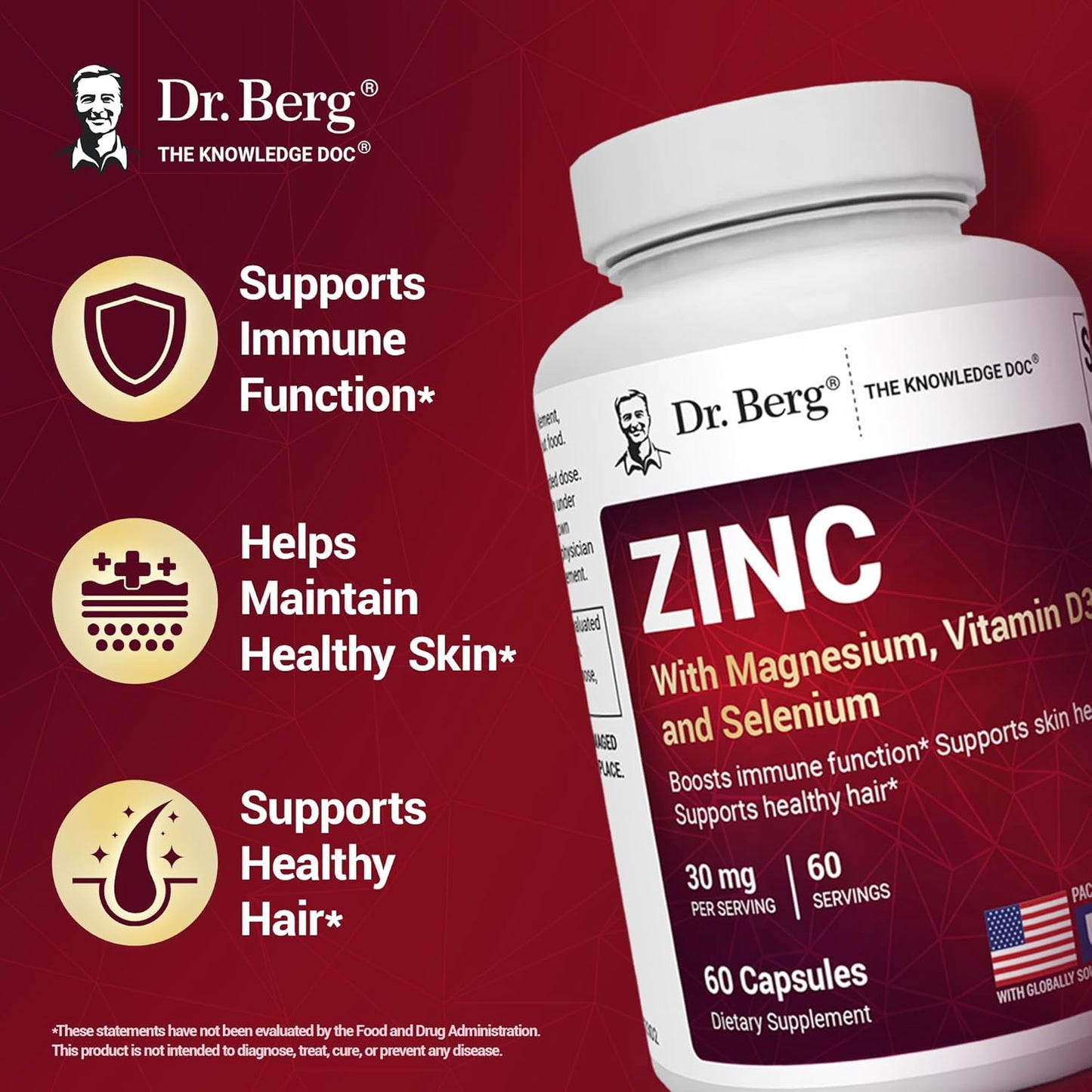 Woman using zinc supplements for thinning hair and skin health